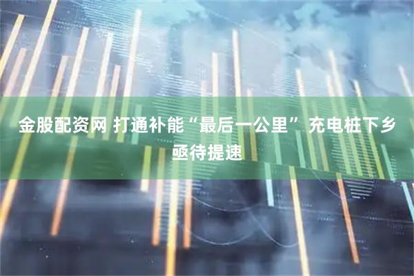 金股配资网 打通补能“最后一公里”&#32;充电桩下乡亟待提速